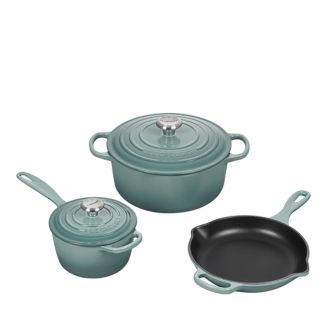 Le Creuset 5-Piece Cast Iron Cookware Set in Sea Salt | Bloomingdale's Le Creuset