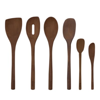 Red Beechwood 6 Piece Utensil Set