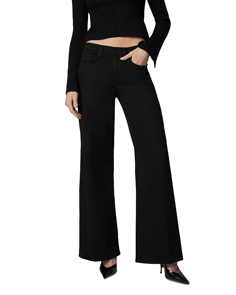 Joe's Jeans The Lou Lou Low Rise Wide Leg Jeans In Black In Black