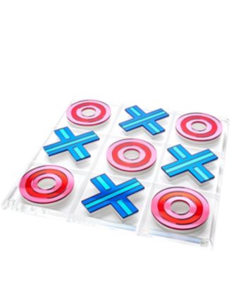 Tara Wilson Designs Mirror Red+ Blue Stripes Tic Tac Toe