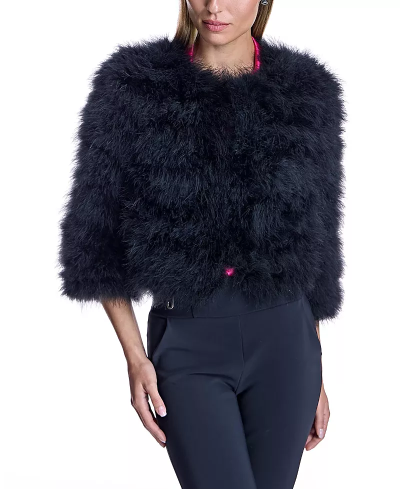 Maximilian Feather Bolero Jacket