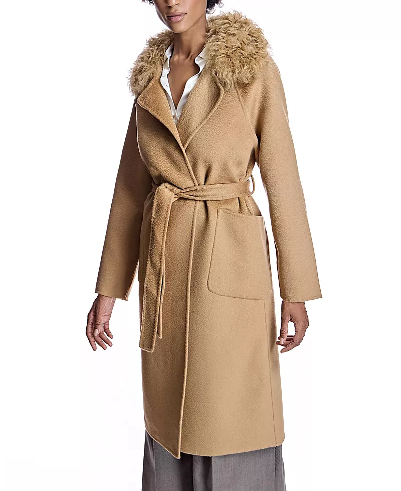 Maximilian Belted Wool Coat with Collar