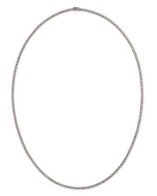 Bloomingdale's Fine Collection - Diamond Crown Set Opera Length Tennis Necklace 14K White Gold, 18.0 tcw