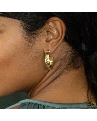 Cleopatra Textured Medium Hoop Earrings