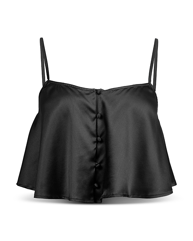 Fleur Du Mal Luxe Flutter Cami In 0100 Black