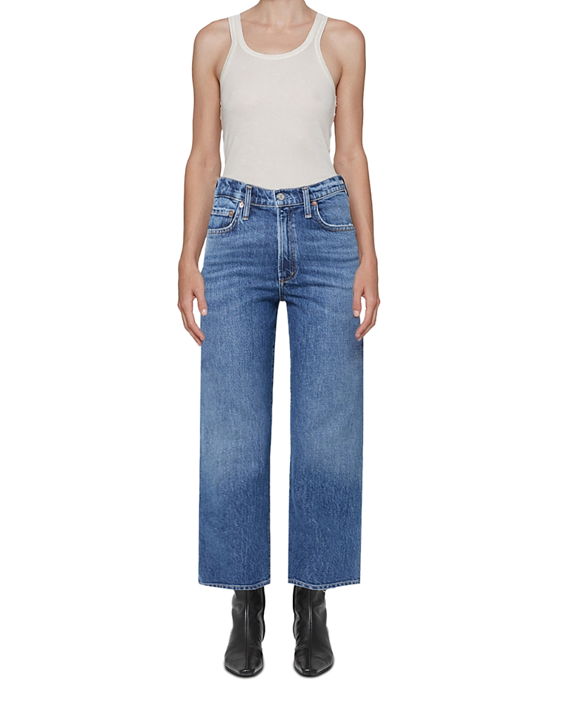 Agolde Valen Straight Leg Jeans With Faded Wash In Fix