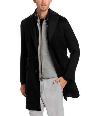 Wool Topcoat with Zip Out Microsuede Bib 