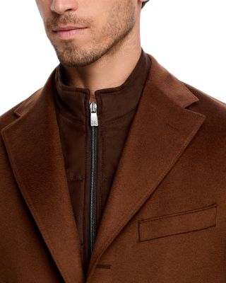 Wool Topcoat with Zip Out Microsuede Bib 