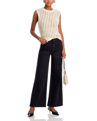 Le Slim High Rise Palazzo Jeans in Black