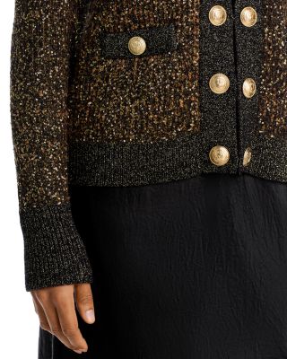 L'Agence Jinny Sequin Cardigan Sweater Black main image 1