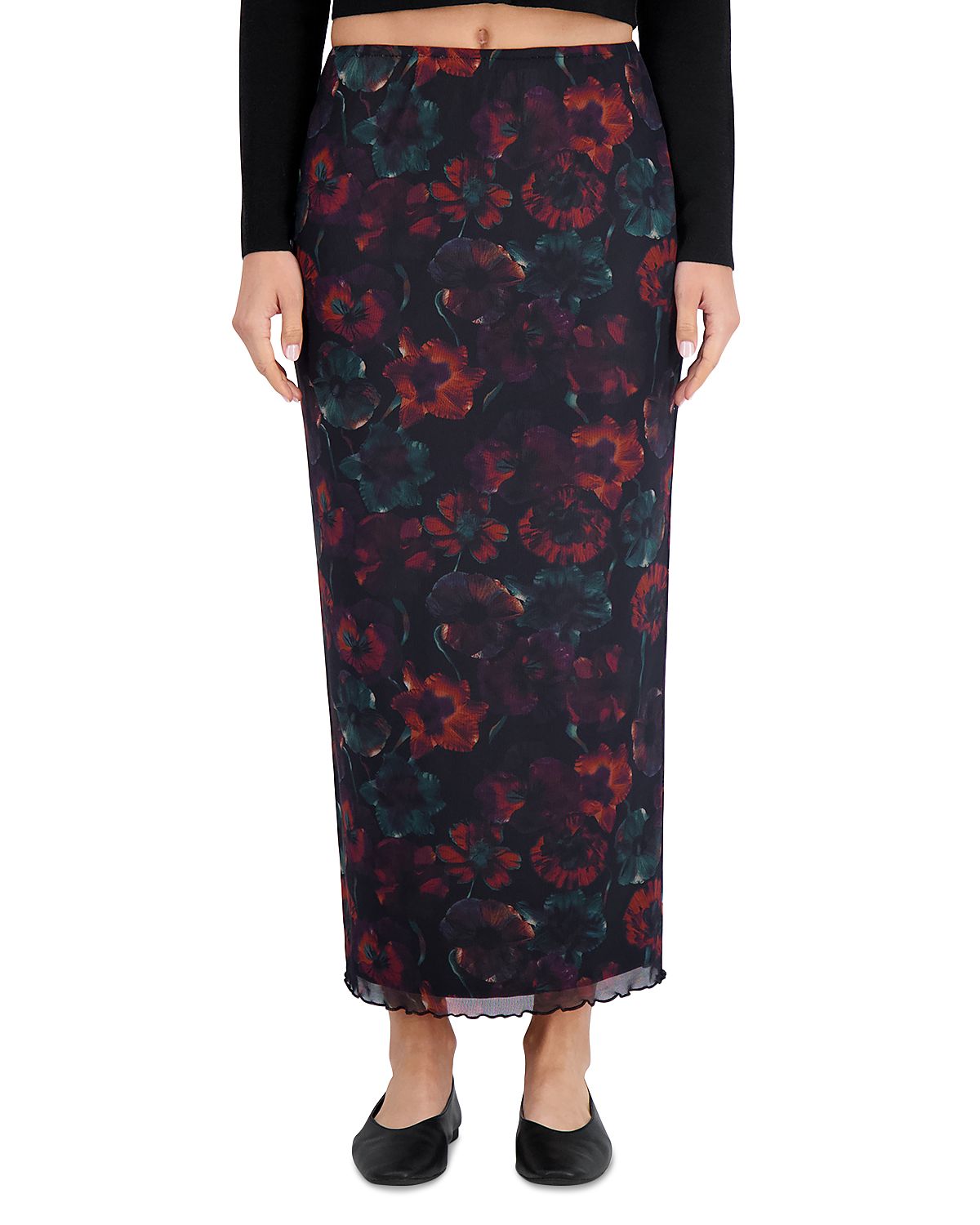 Point Mesh Maxi Skirt