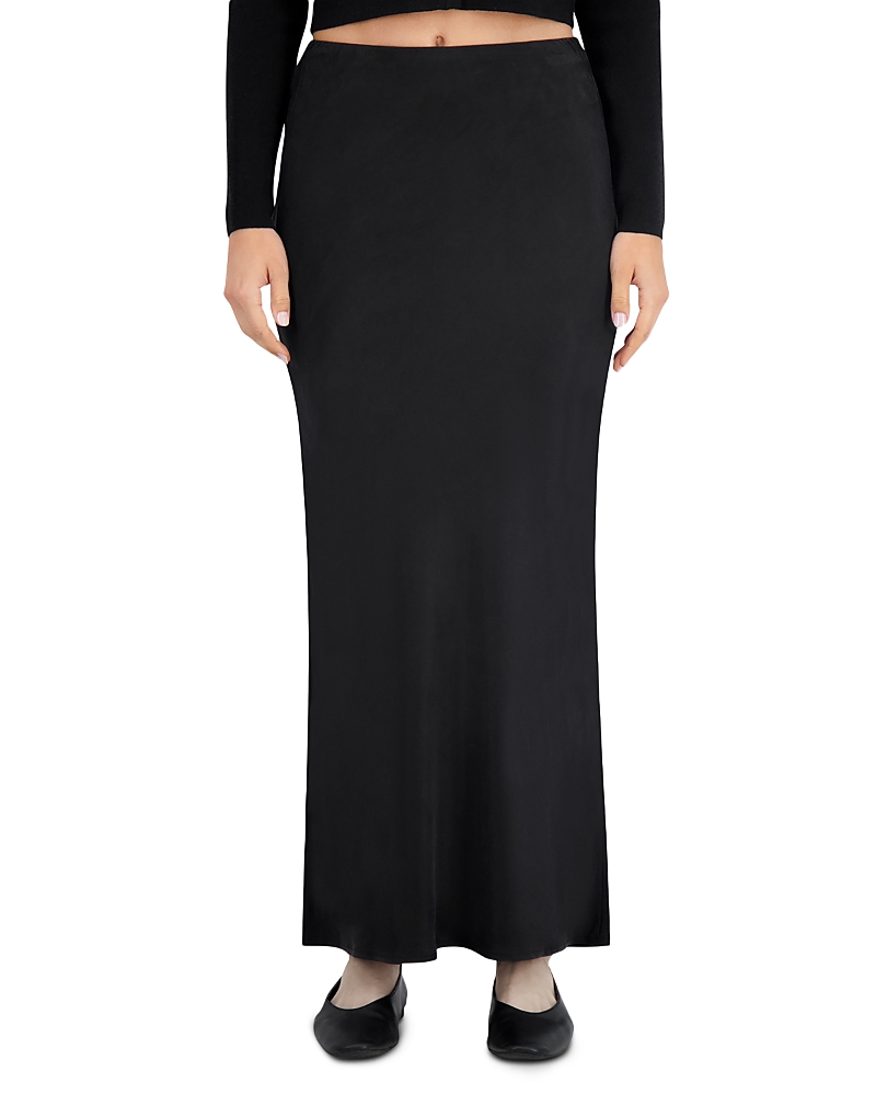 Point Faux Suede Maxi Skirt