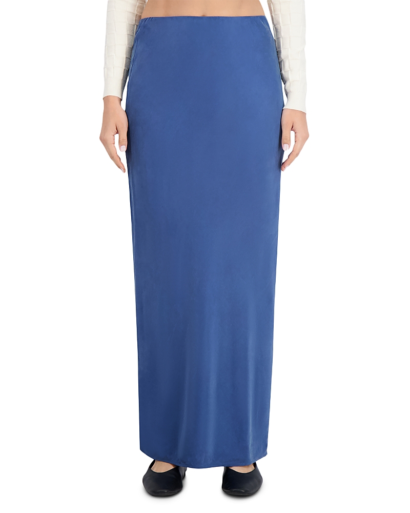 Point Faux Suede Maxi Skirt