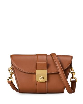 Veronica Beard Small Crest Lock Leather Trap Bag
