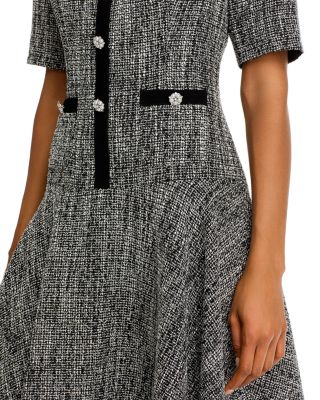Metallic Tweed Flounce Dress