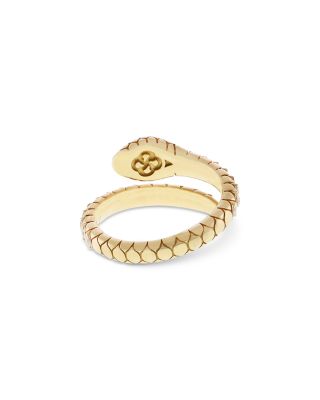 18K Yellow Gold Serpent Diamond & Emerald Snake Coil Ring - Exclusive, Italy Campaign