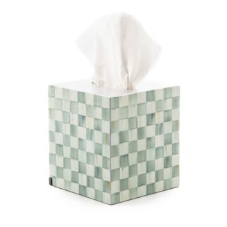 Mackenzie-Childs Sterling Check Lacquer Boutique Tissue Box Cover | Bloomingdale's