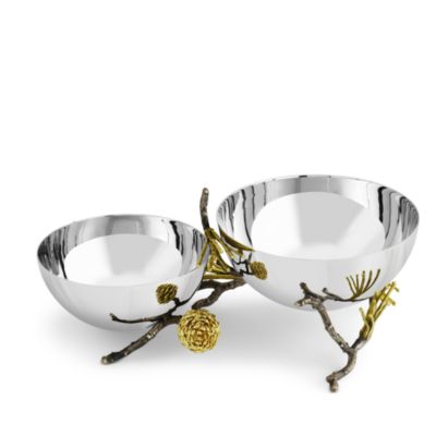 Pine Cone Double Bowl