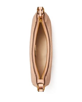 T Monogram Leather Crescent Bag