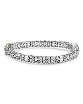 18K Yellow Gold & Sterling Silver Signature Caviar Diamond Buckle Link Bracelet