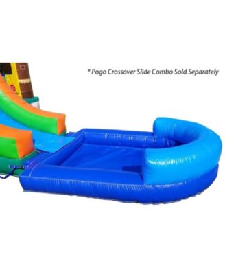 Blue Pool Attachment for Crossover Combo Units | 8' Foot x 6' Foot | ONLY Compatible with Pogo Crossover Inflatables | for Use with Water or Plastic Ball Pit Balls for Kids