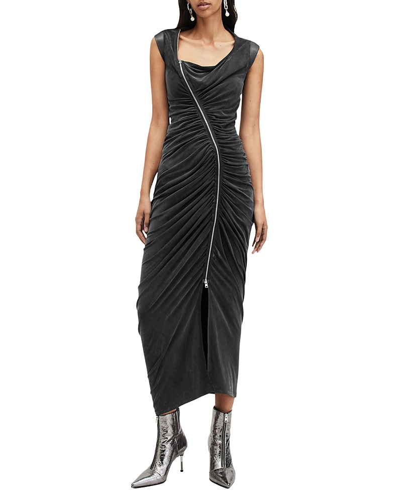 Allsaints Umbra Gathered Maxi Dress