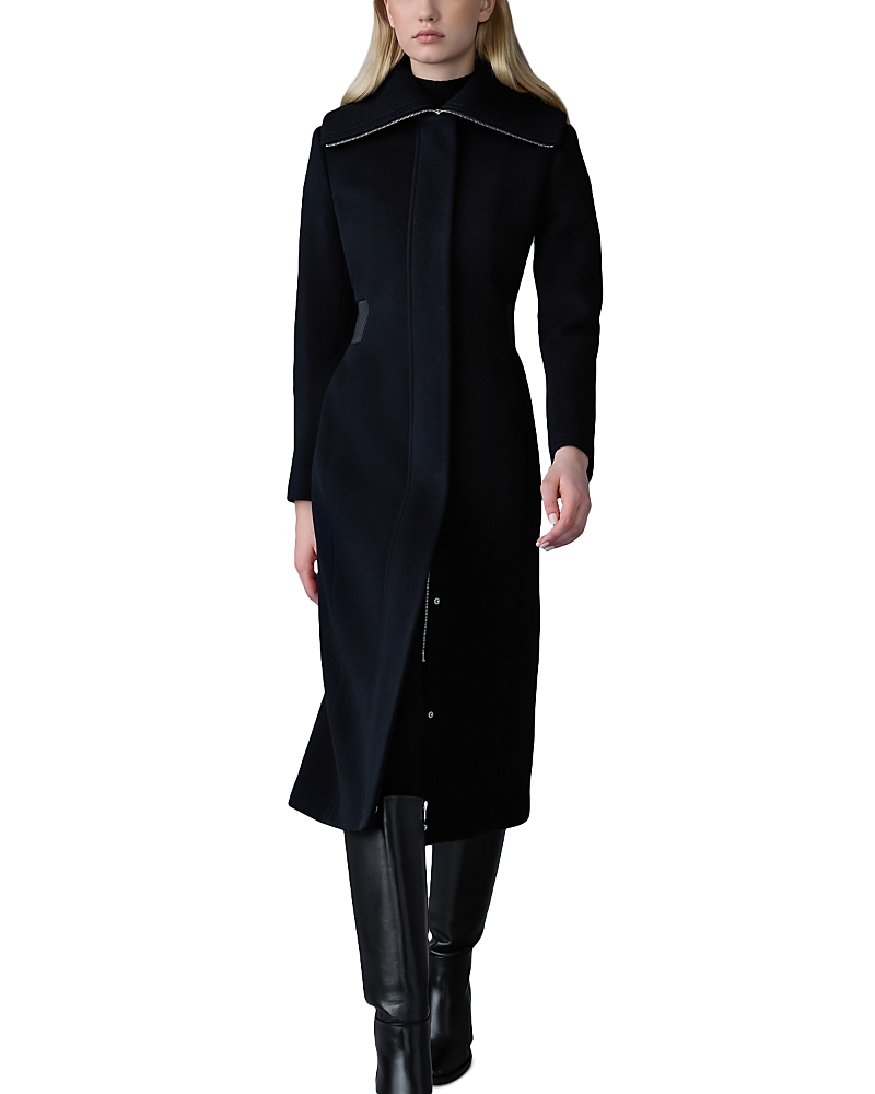 Mackage Double Faced Wool Coat In Black