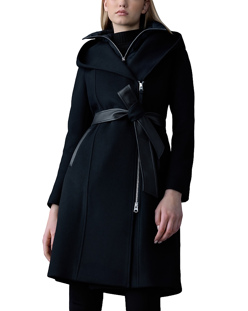 Mackage Shia-slb 2-in-1 Double Face Wool Coat With Removable Bib In Black