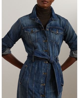 【Lauren Ralph Lauren】Denim Tie-Neck Shirtdress Denim Tie-Neck Shirtdress for Women | Ralph Lauren® CO