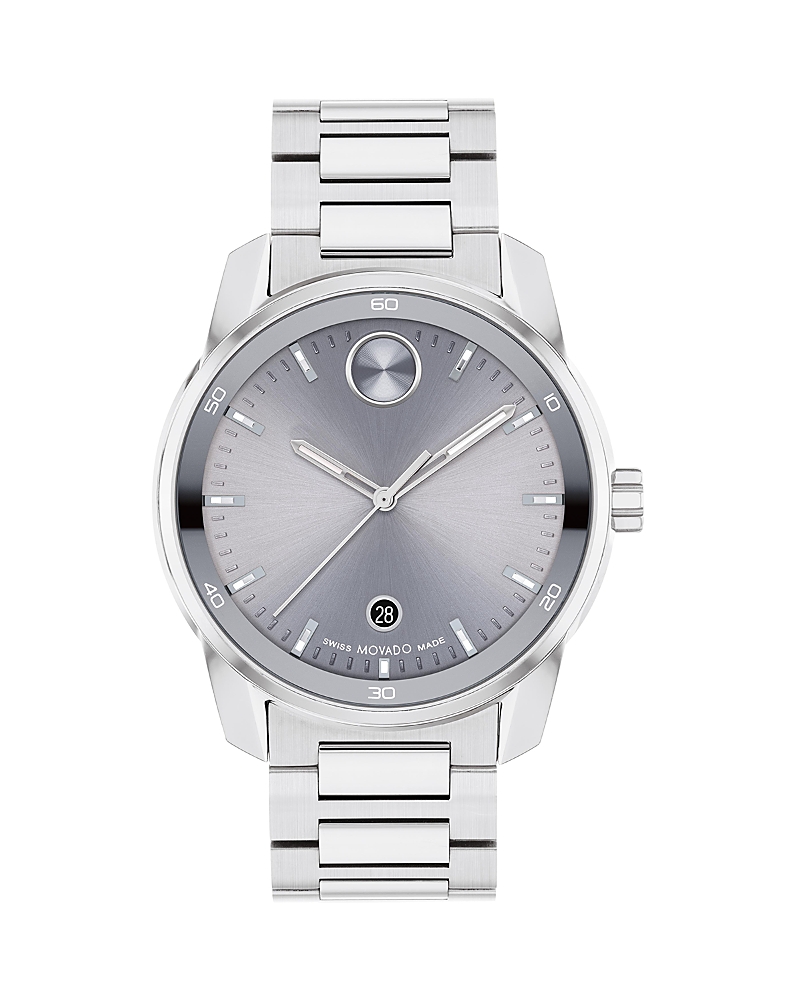 Movado Men's Swiss Bold Verso Stainless Steel Bracelet Watch 42mm In Gray/silver