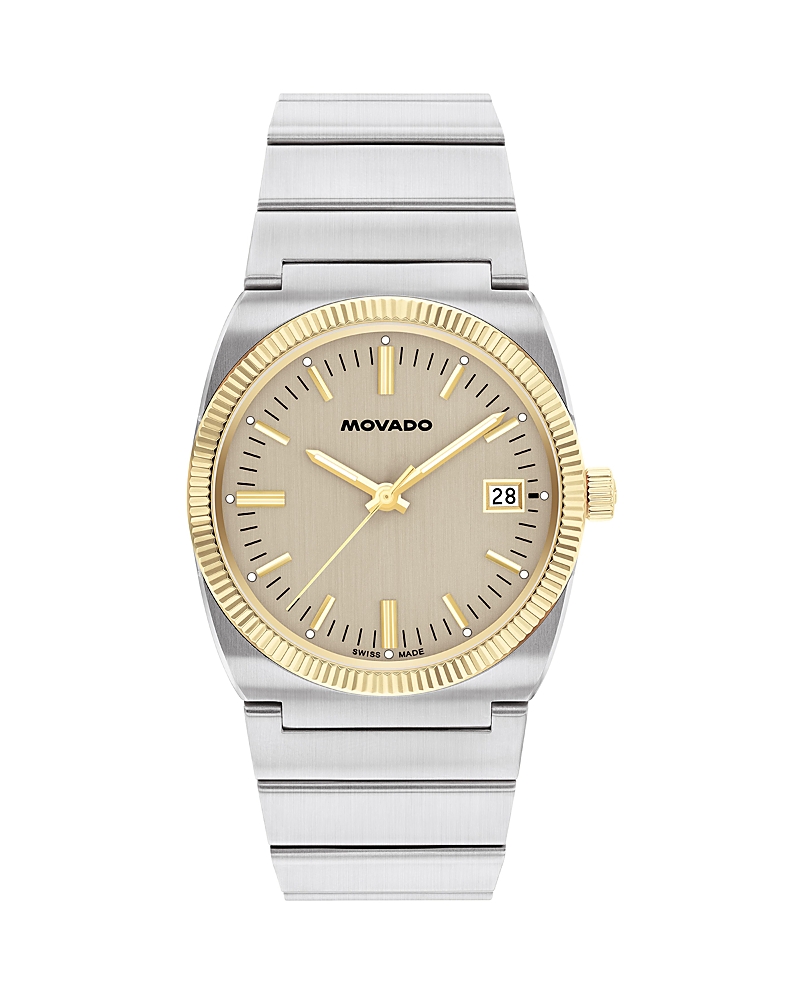 Movado Men's Ondoplan Swiss Quartz Stainless Steel Watch 36mm In Gold/silver