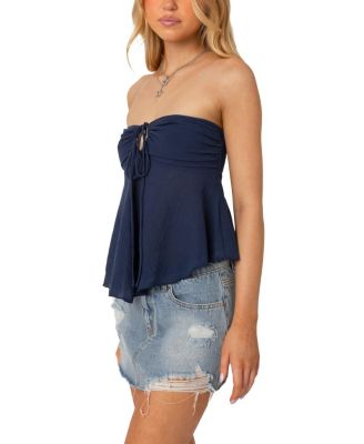 Tadria Drawstring Baby Doll Top