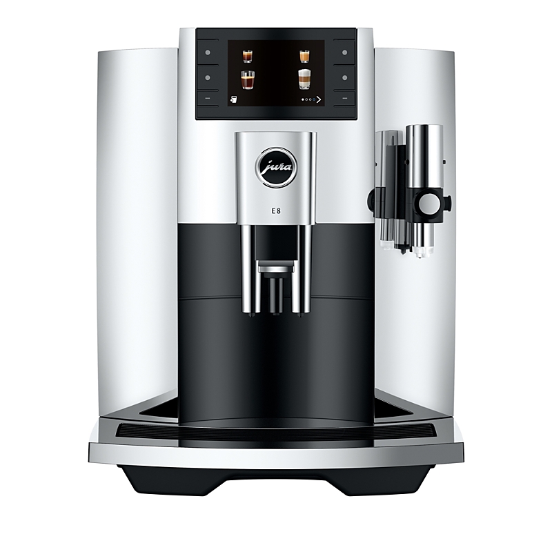 Jura E8 Automatic Coffee Machine In Piano White In Chrome