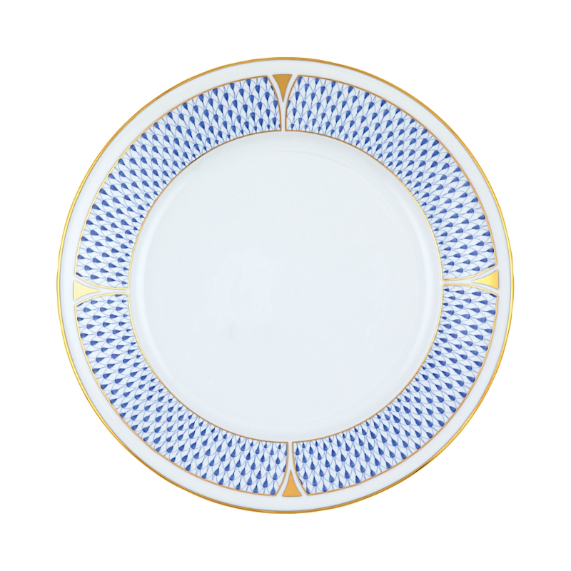 Herend Art Deco Blue Dinner Plate In Blue