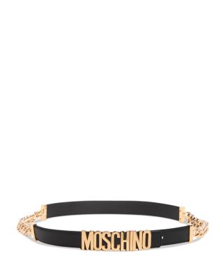 Moschino Women's Logo Buckle Leather & Chainlink Belt