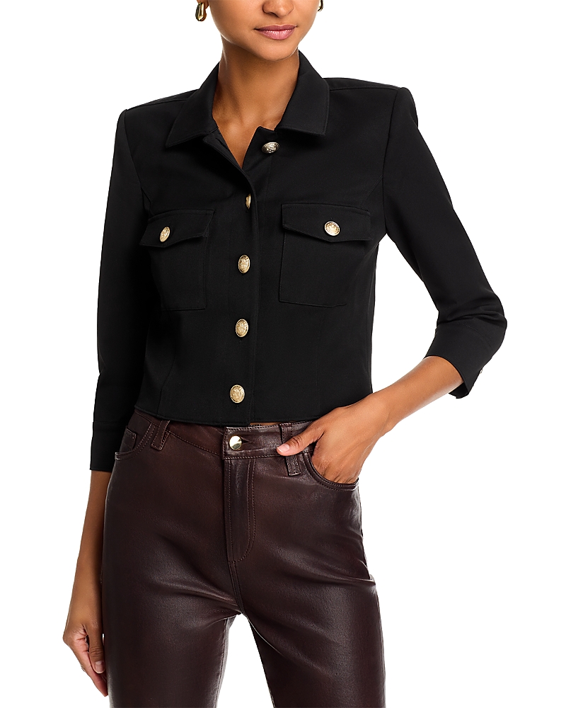 L'agence Kumi Cropped Fitted Jacket In Black
