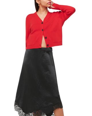 Lace Insert Midi Skirt