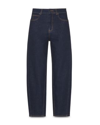 High Rise Barrel Jeans in Dark Denim