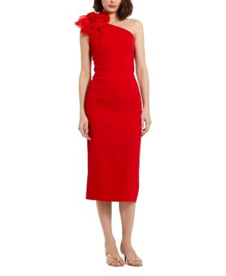 Mac Duggal Crepe Embroidered Hem Sleeveless Midi Dress main image 1