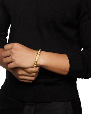 Men's Pyramid Cuff Bracelet in 18K Yellow Gold, 9.3mm