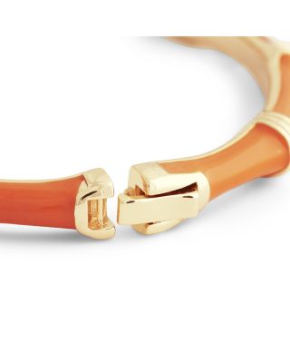 Enamel Bamboo Shaped Hinge Bangle Bracelet