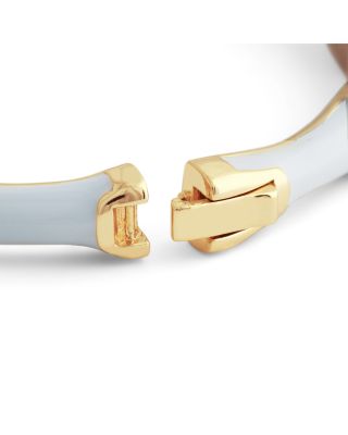 Enamel Bamboo Shaped Hinge Bangle Bracelet
