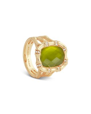 Bamboo Stone Statement Ring in 18K Gold Plated