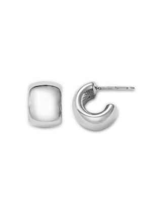 Polished Classic Huggie Hoop Earrings in Sterling Silver