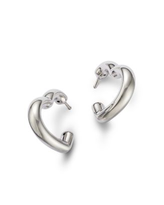 Bloomingdale's Fine Collection Open Heart J Hoop Earrings in Sterling ...
