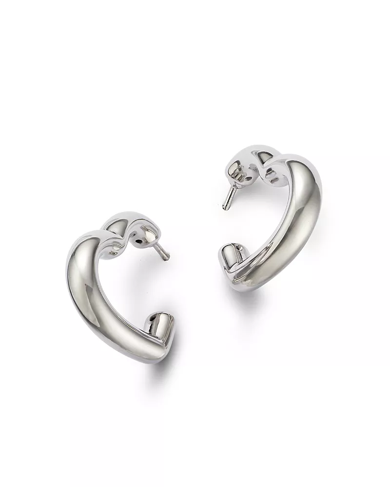 Bloomingdale's Fine Collection Open Heart J Hoop Earrings in Sterling Silver