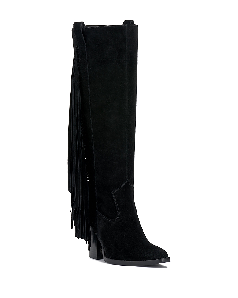 Vince Camuto Pelia Fringe Knee High Boot In Black