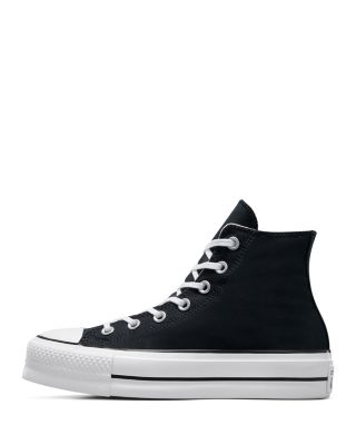 Women's Chuck Taylor All Star Hi Top Black & White Platform Sneakers