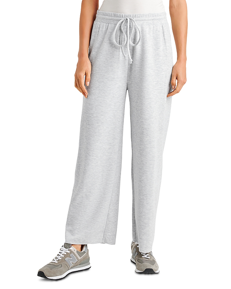 Splendid Winslow Crop Wide Leg Sweatpants In Ice Heather Gray