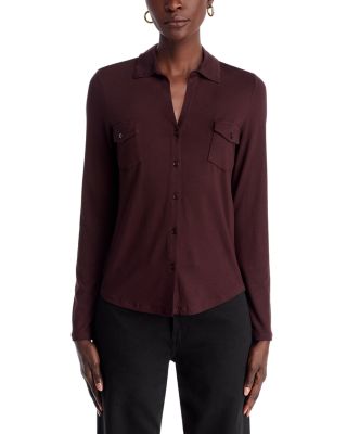 Point Collar Button Front Shirt